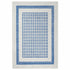 Ivory and Blue Geometric Area Rug